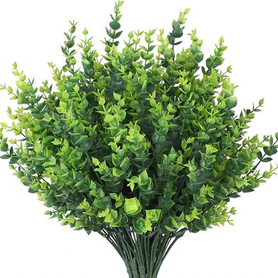 7 heads35 mesh Artificial Plants green Eucalyptus Christmas