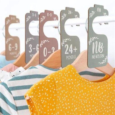 Baby Hangers With Size Dividers Cute 8PCS Wooden Baby