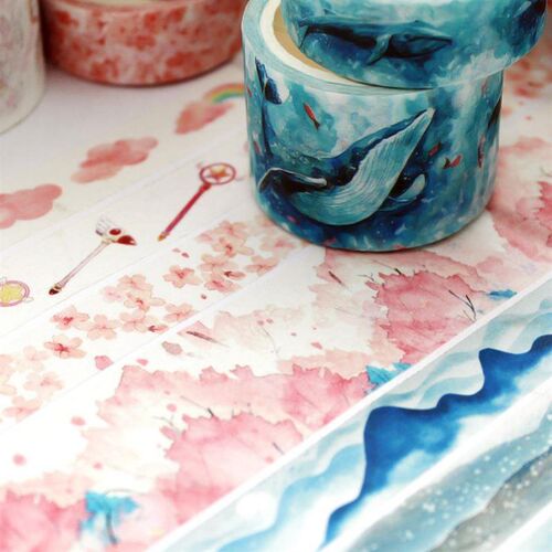 3 Rolls Washi Masking Tape Set Petal Animal Flower Paper Mas