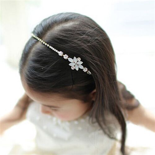 Pretty Baby Girls White Snowflake Beaded Hair Band Headband
