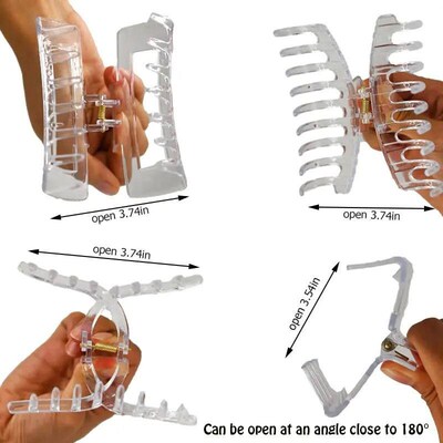Large Clear Claw Clips Thick/Thin Hair Big Matte Banana Jumb