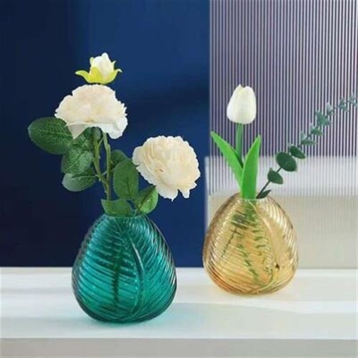 Nordic ins wind glass small vase ornaments living room flowe