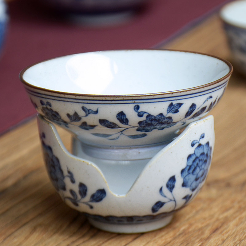 青花陶瓷茶漏器茶叶过滤器分离器创意功夫茶具配件泡茶隔茶滤网