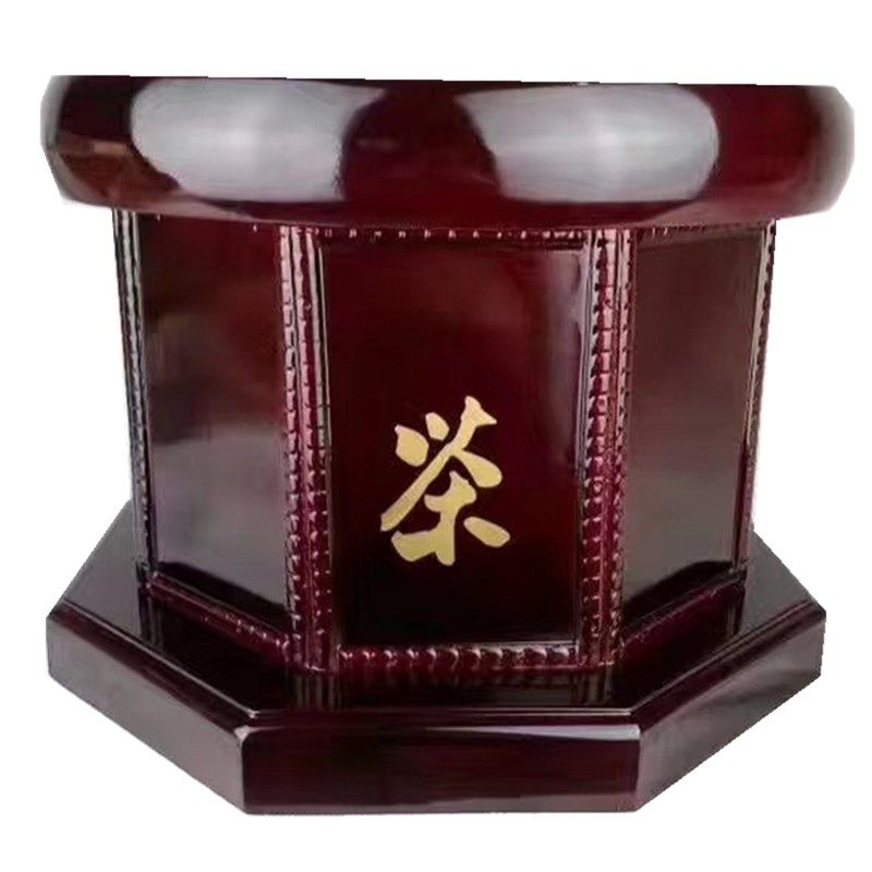 千两茶底座 黑茶茶座 湖南安化黑茶 红色八角千两茶座