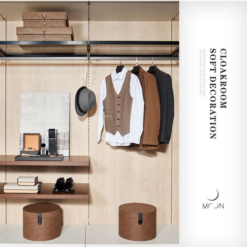 MOON慕空间样板房衣帽间男士西服摆件道具全屋定制家居展厅装饰品