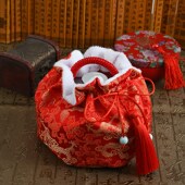 汤婆子布套 执子之手 精美棉布套烫婆子隔热套手工锦缎套 问情