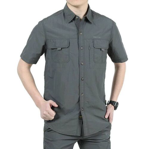 Summer Mens Short-sleeved Quick-drying Shirt Set Outdoor Mi