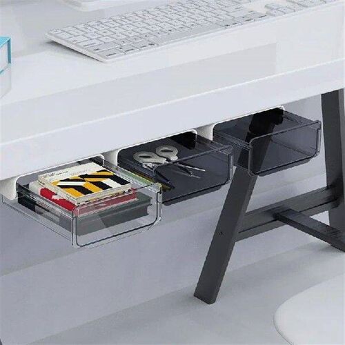 Under Desk Drawer Organizer Table Storage Box  Paste Type