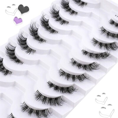 3/6/10 Pairs Wispy Half Eyelash Fluffy False Eyelashes Full