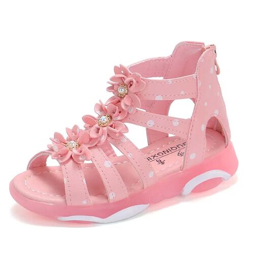 Girls Sandals Flowers Kids Roman Sandals Children Gladiator
