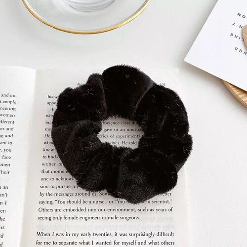 Warm Soft Hair Scrunchies Furry Elastic Hair Band Women Girl
