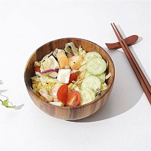 Round Salad Bowl Wooden BPA Free Multipurpose Large