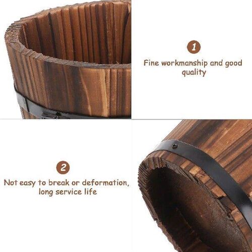 2Pcs Wooden Flower Pot Durable Eco Friendly Planter