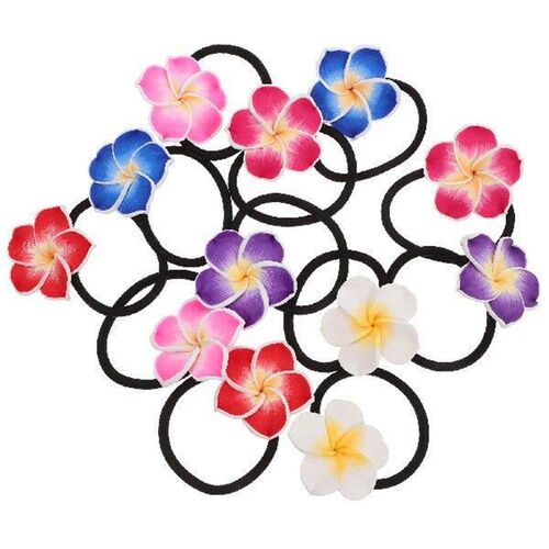 12 PCS Plumeria Hair Decoration Beads Flower Hairband Small