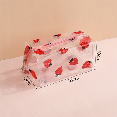 Kawaii Cute Transparent Cosmetic Bag Large Capacity Portable