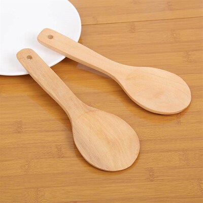 B068 Non-stick Rice Paddle, Wooden Serving Utensil, Natural