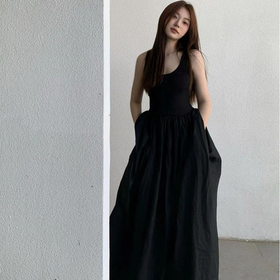 HOUZHOU Vintage Slip Long Dress for Women Evening Formal