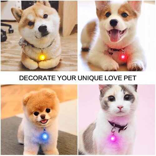 LED Pet Dog Collar Pendant Glowing Night Safety Pendant Port