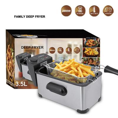 Electric Oil Fryer Cooker 电油炸锅家用3.5L油炸串炉子薯条机