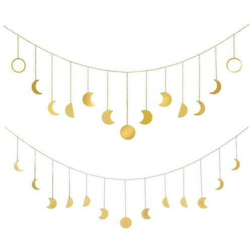 Metal Round Piece Sun Moon Shape Hanging Decoration Photo Wa