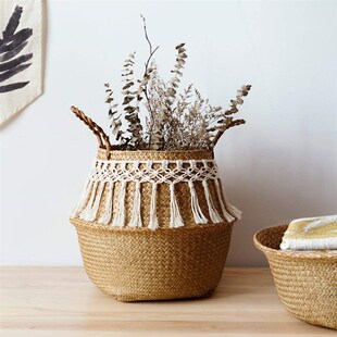 32X28cm Wicker woven foldable storage basket garden flower