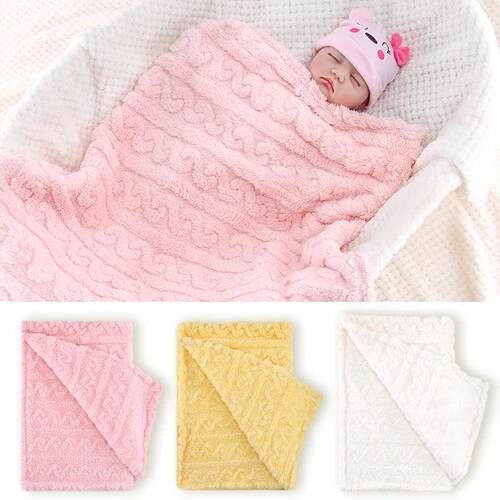Solid Color Taffeta Baby Blanket Super Soft Newborn Swaddle