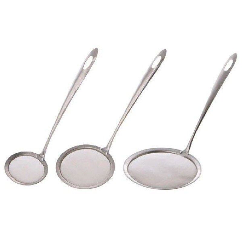 1Pc Stainless Steel Fine Mesh Oil Strainers Flour Filter - 实物图