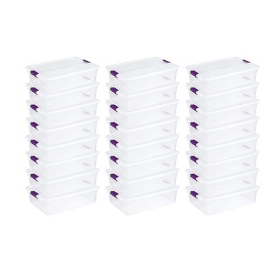 Sterilite 32 Qt ClearView Latch Storage Box, Stackable Bin w