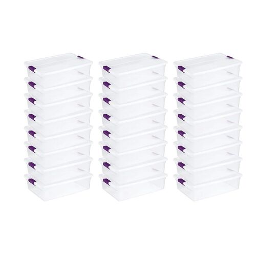 Sterilite 32 Qt ClearView Latch Storage Box, Stackable Bin w