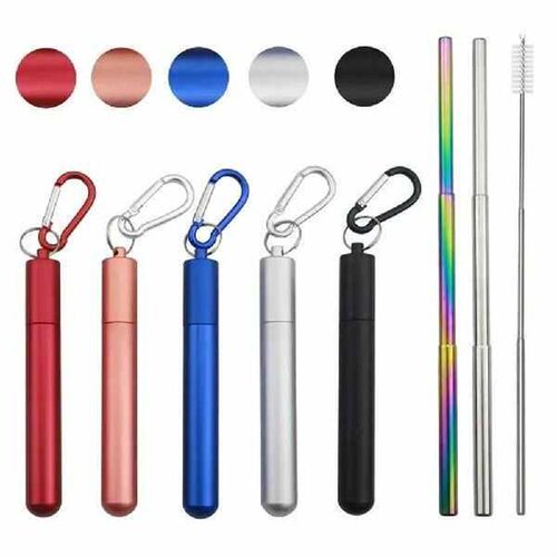 Stainless Steel Reusable Collapsible Straw Foldable