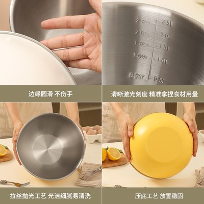 30不锈钢打蛋盆烘焙专用盆加深防溅搅拌碗食品级蛋糕奶油打发盆