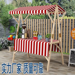 集市摆摊货架木质活动棚架售货车集市摊位架市集展示架移动小摊位