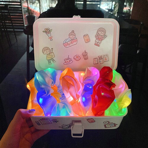 Hair Scrunchies Led Flash Hair Rope Light Modes Scrunchies S