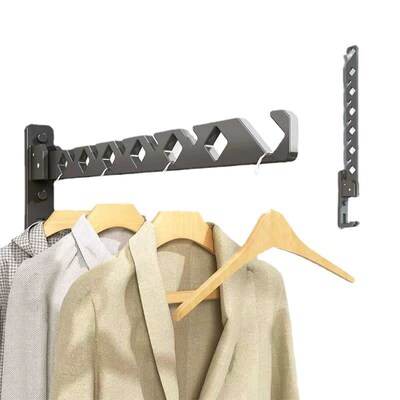 Bedroom Clothes Drying Rack, Wall Hanging, Punch-free, Bathr