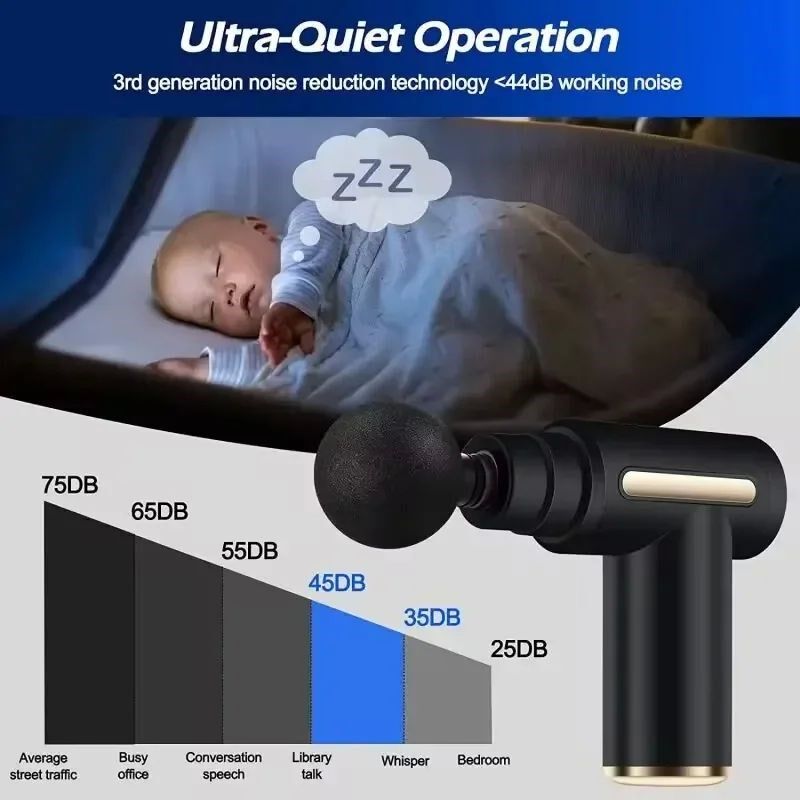 USB Mini Massage Gun Fascia Machine Muscle Relaxation Vibrat - 实物图