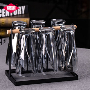 创意玻璃水杯客厅水晶玻璃杯装饮料杯啤酒杯家用喝待客茶杯耐热