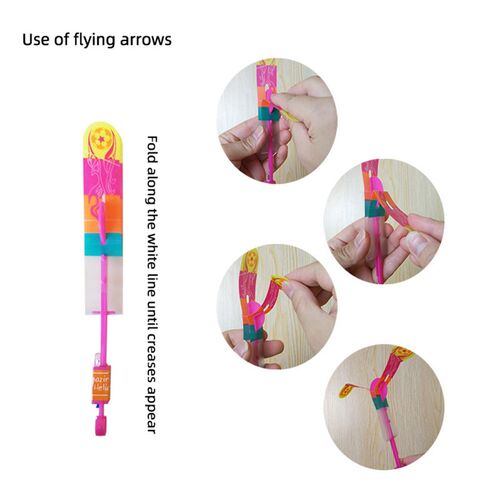 5 Pcs Amazing LED Light Arrow Rocket Helicopter Elastic Flyi