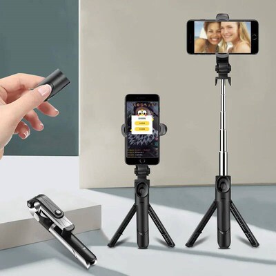 Portable Wireless Remote Shutter Selfie Stick Tripod For iPh