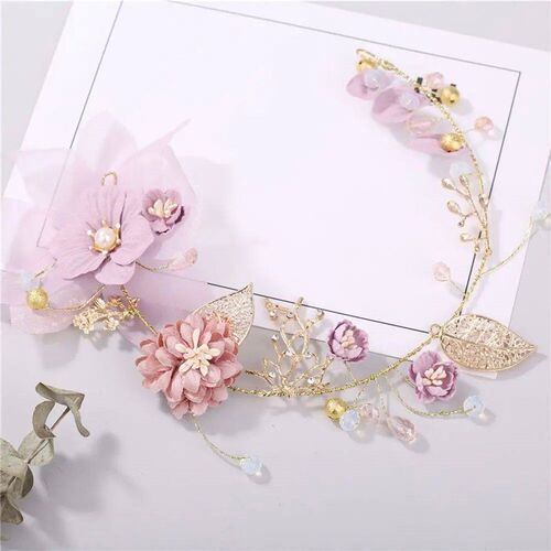 Wedding Headdress Pearl Crystal Headband Bridal Hair Accesso