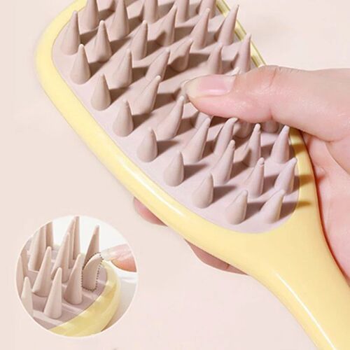 Long Handle Shampoo Brush Silicone Scalp Massage Comb Hair W