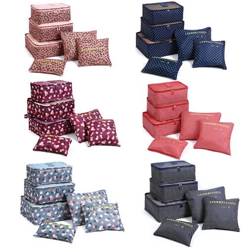 6 PCS Travel Storage Bag Set for Clothes Tidy Organizer Ward