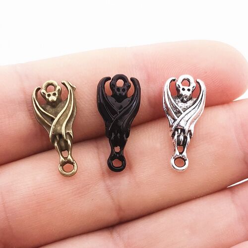 15pcs 20*9mm Mini Black Bat Charms Gothic Punk Pendant DIY M