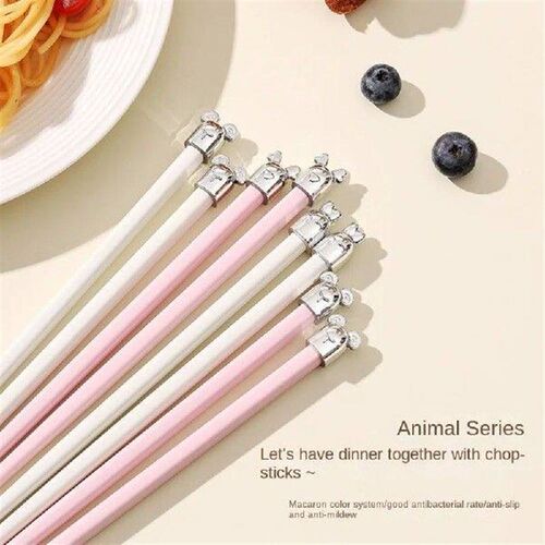 New Antibacterial Alloy Chopsticks Mildew-proof Cartoon