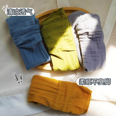 Summer Candy Color Thin Ice Socks for Women, Stackable Socks