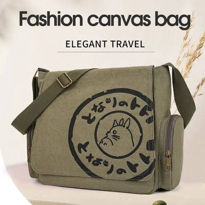 Vintage Cartoon Women  Meenger Bag Large Capacity Tote Bag W