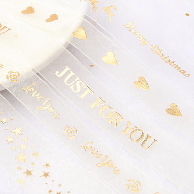 Organza Ribbon Christmas Heart/Love You/Just For You/Stars/D