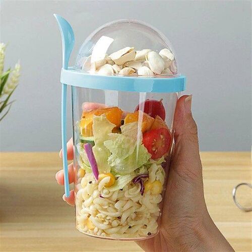 400ml Large Capacity Salad Cups Portable Overnight Oats