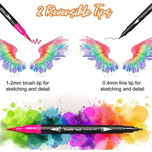 12 24 36 Colour Felt Tip Pens Watercolour Marker Pen,Double