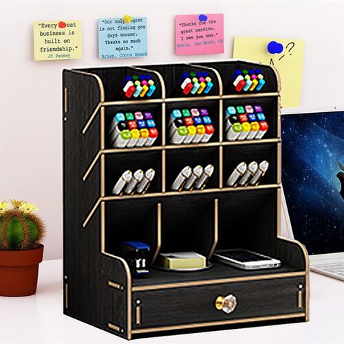 multifunctional desktop storage rack木制多功能桌面收纳架