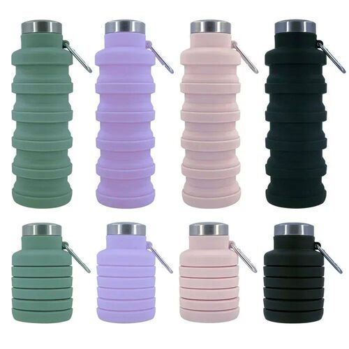 New Portable Silicone Water Bottle Retractable Folding Coffe